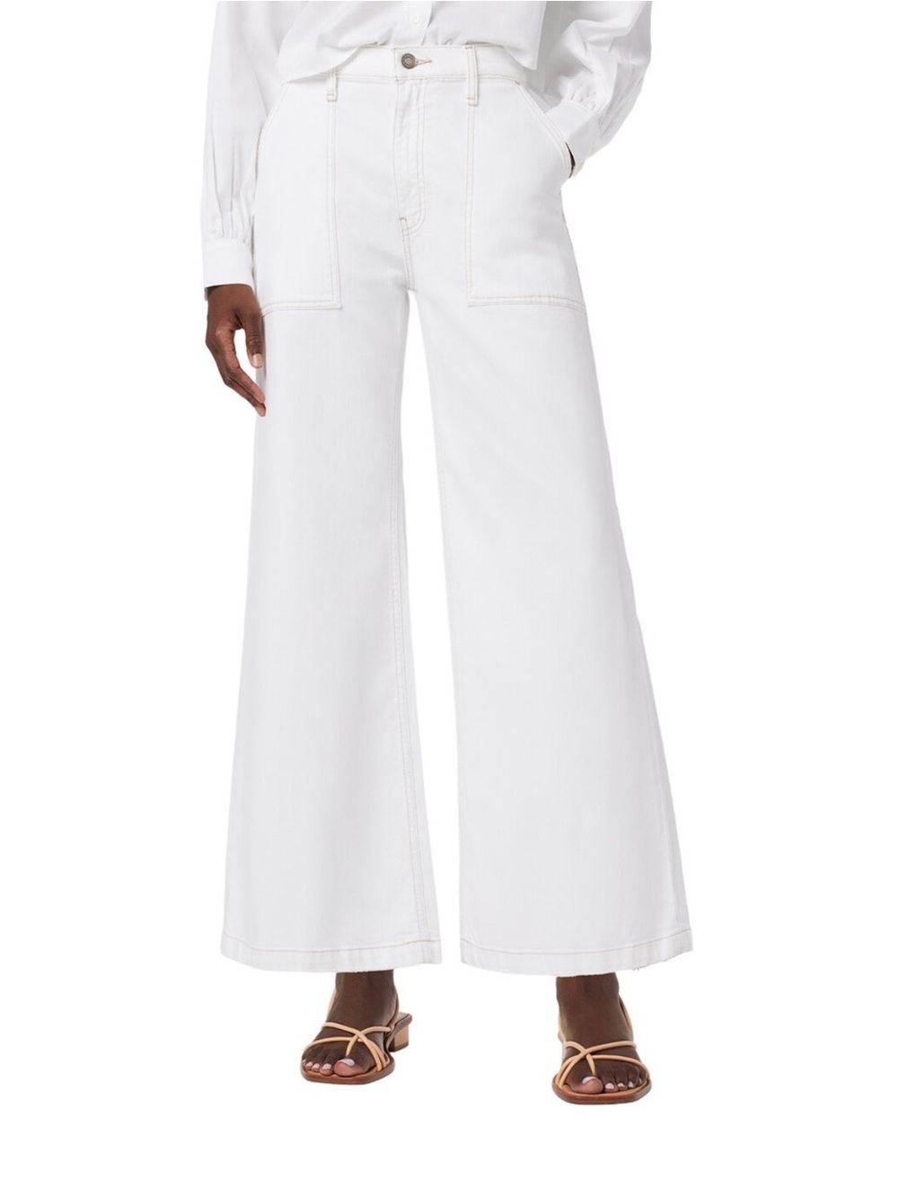 HUDSON Jodie Wide Leg High-Rise Jeans with Contrast Stitching